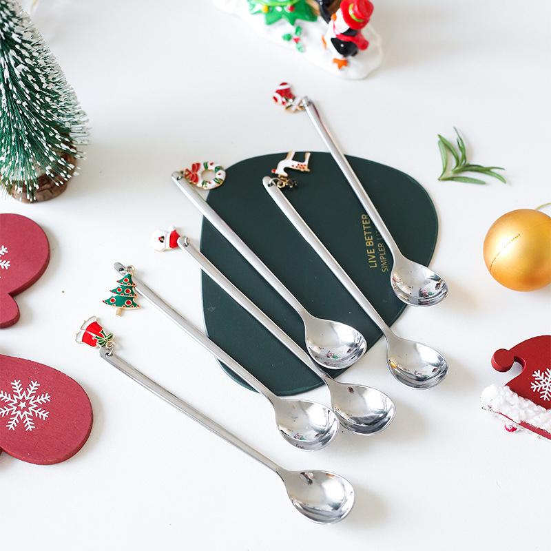 Christmas Metal Spoon & Fork Gift Set - Festive Holiday Flatware