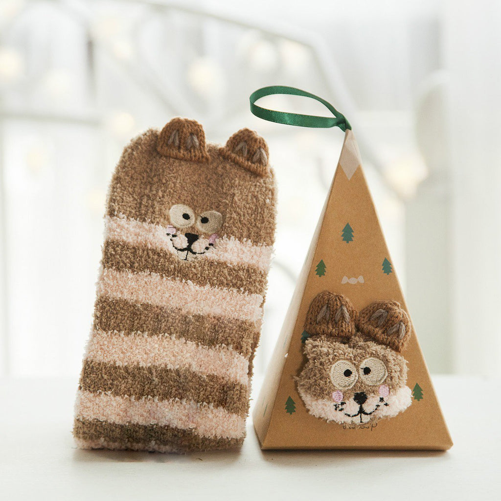 Christmas Socks in Gift Box – Plush House & Cuddle Socks – Universal Size