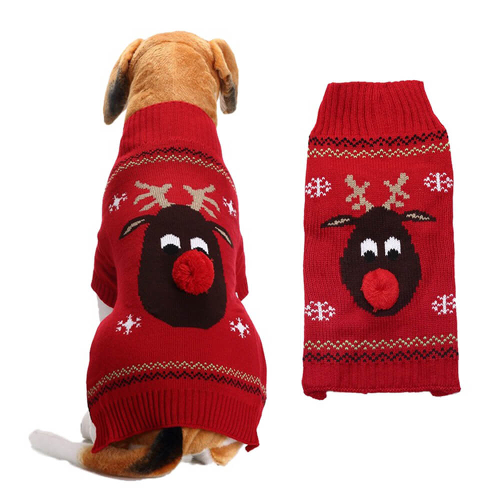 Christmas Sweater for Dogs - Festive Reindeer Knit