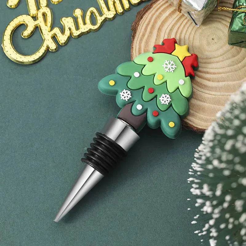 Christmas Wine Bottle Stopper – Festive Holiday Gift