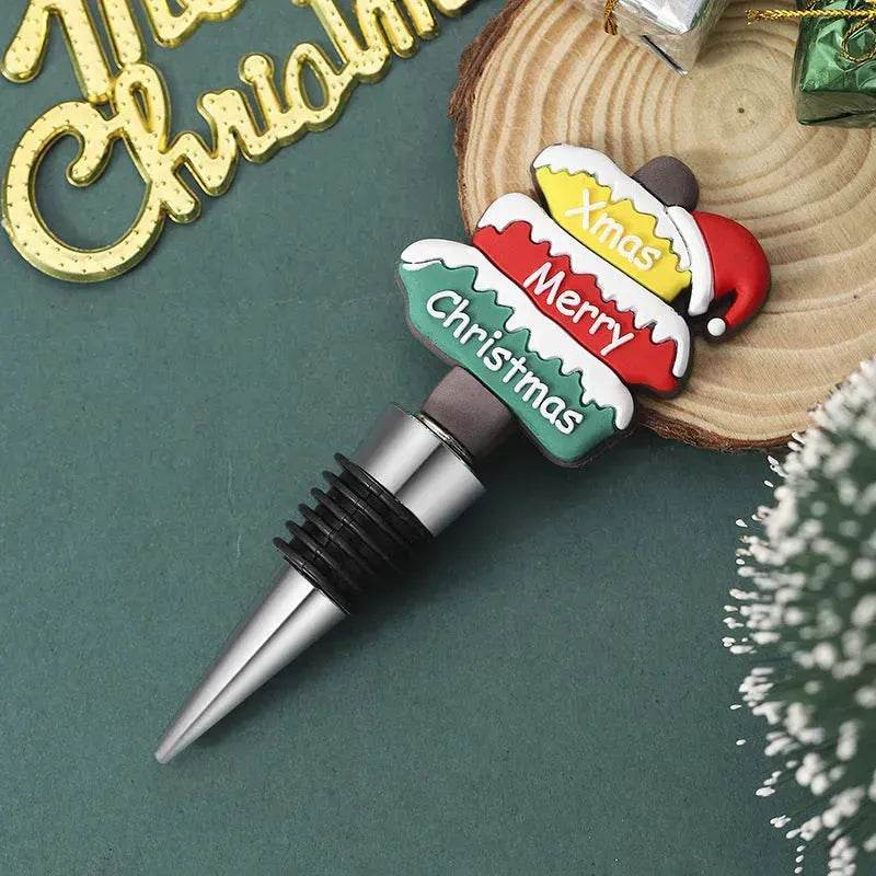 Christmas Wine Bottle Stopper – Festive Holiday Gift