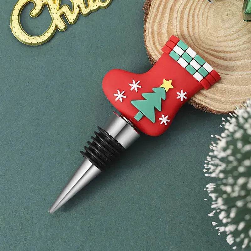 Christmas Wine Bottle Stopper – Festive Holiday Gift