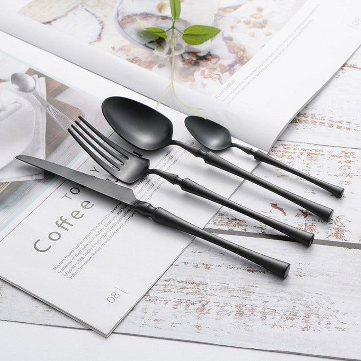 Classic Stainless Steel Flatware Set with Elegant Handles