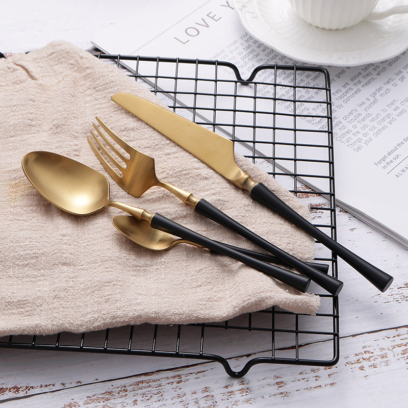 Classic Stainless Steel Flatware Set with Elegant Handles
