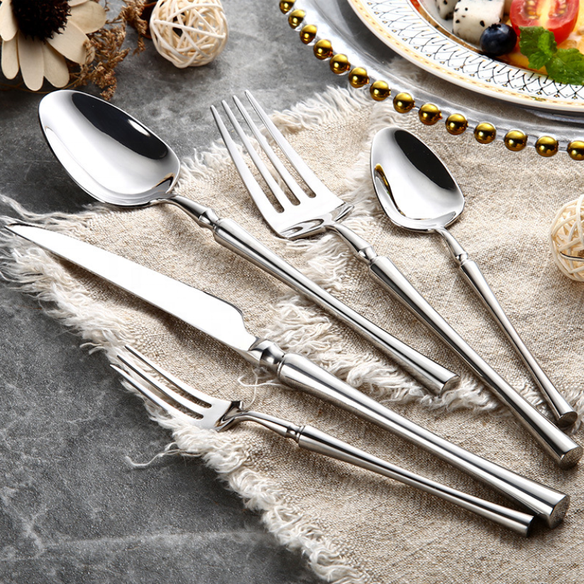 Classic Stainless Steel Flatware Set with Elegant Handles