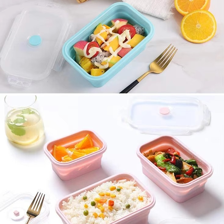 Collapsible Silicone Food Storage Containers with Lids – 3 Pack Set, 1,200ml