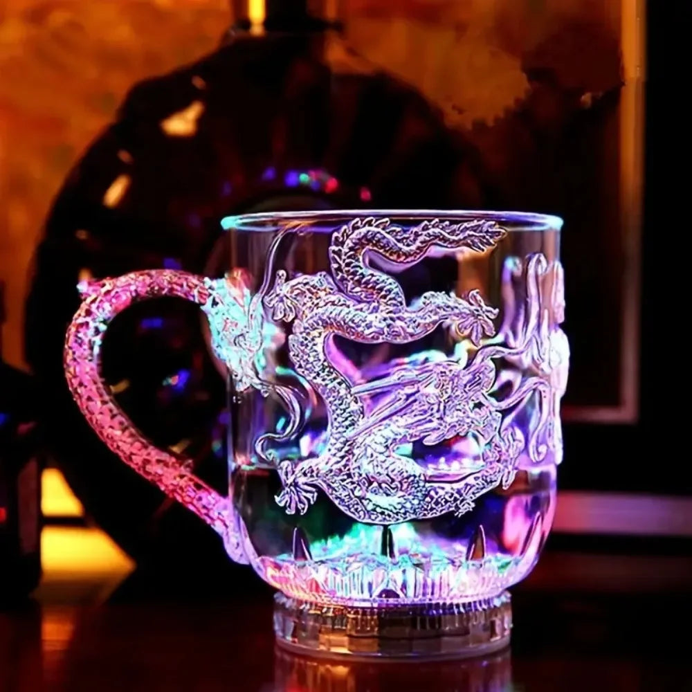 Color-Changing LED Dragon Mug – Water-Activated Light-Up Cup for Beer, Coffee, Wine & More