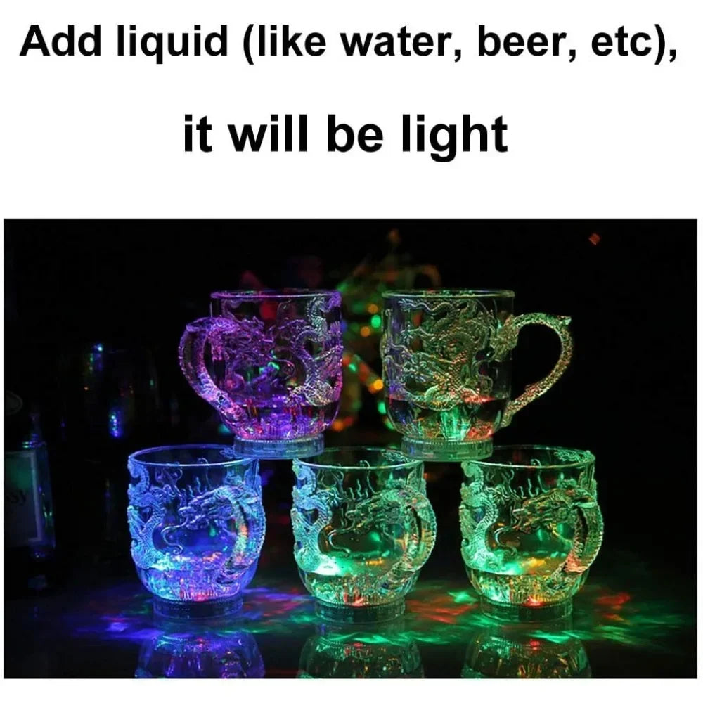 Color-Changing LED Dragon Mug – Water-Activated Light-Up Cup for Beer, Coffee, Wine & More