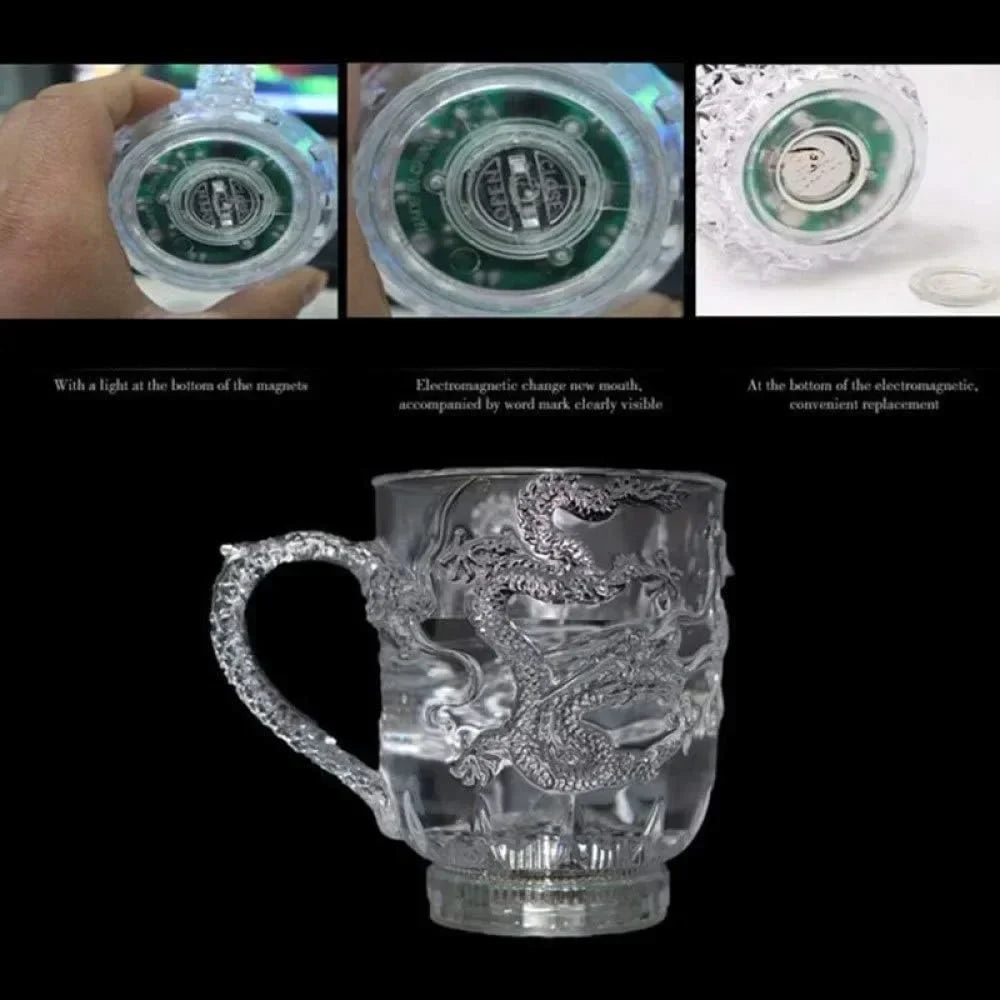 Color-Changing LED Dragon Mug – Water-Activated Light-Up Cup for Beer, Coffee, Wine & More