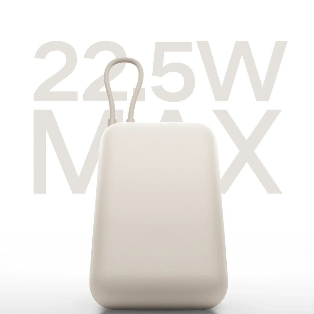 Compact High-Capacity Portable Power Bank with Built-In USB-C Cable and Silicone Carry Loop