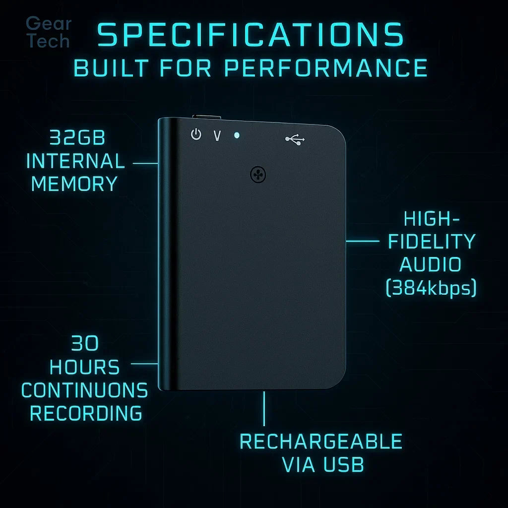 Compact Mini Voice Recorder with Voice Activation