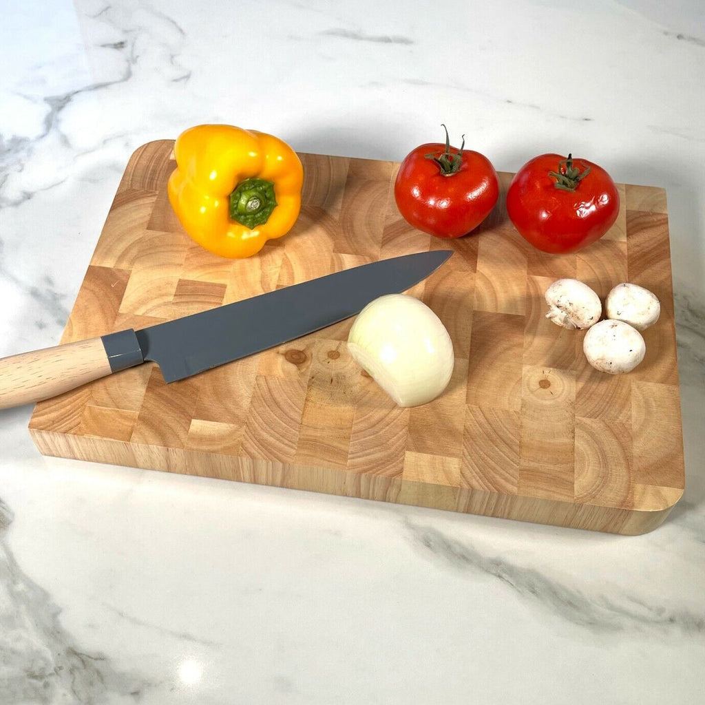 CookCore Solid Wooden Cutting Board with Juice Groove and Non-Slip Feet