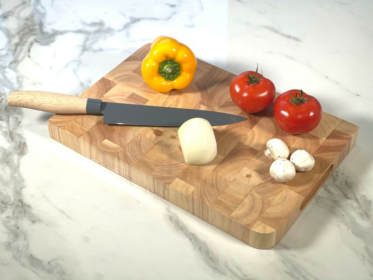 CookCore Solid Wooden Cutting Board with Juice Groove and Non-Slip Feet