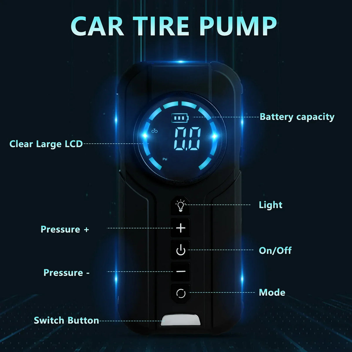 Cordless Portable Air Compressor with Auto Shut-Off