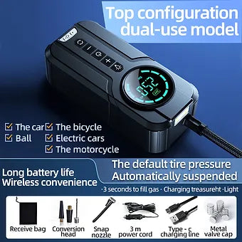 Cordless Portable Air Compressor with Auto Shut-Off