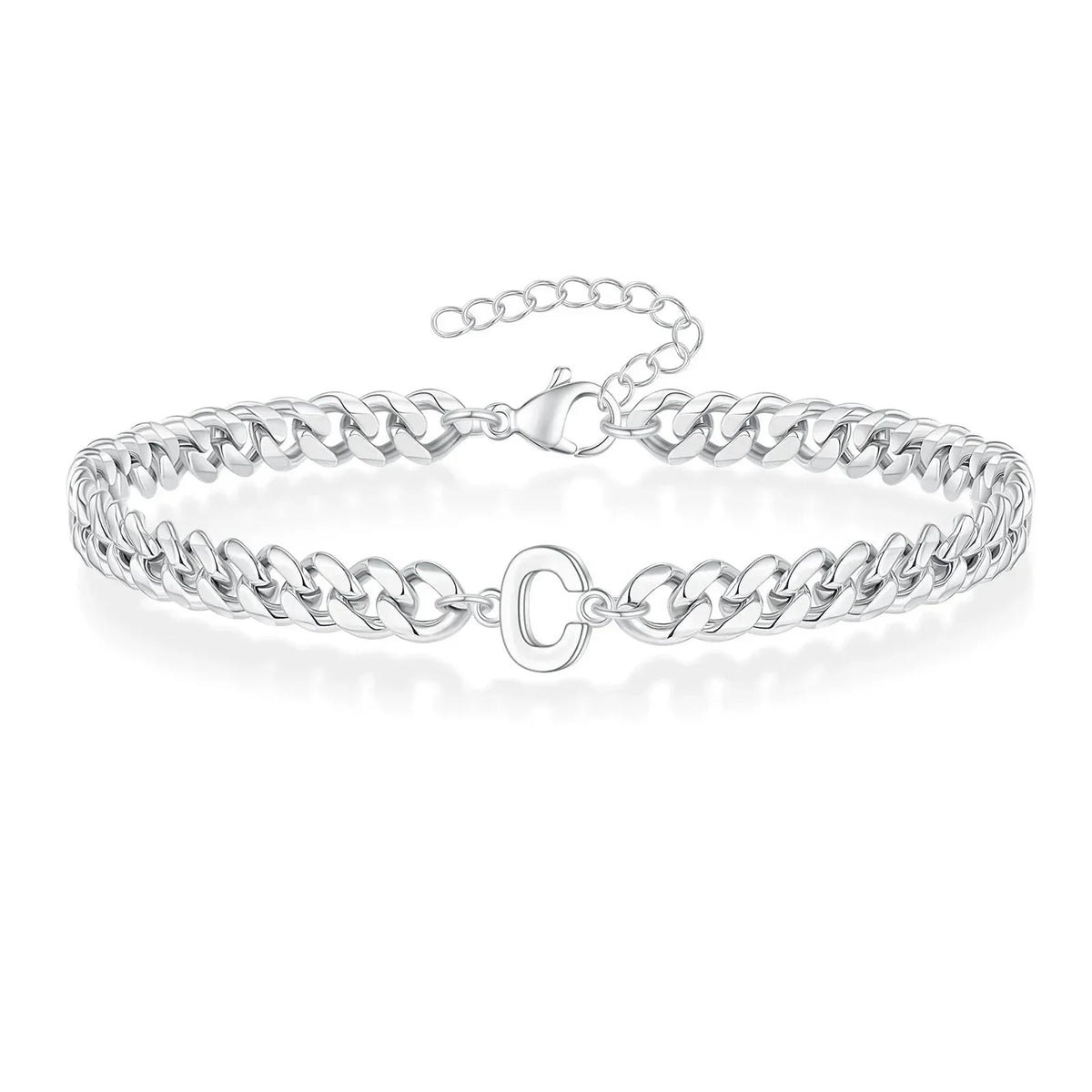 Couples Letter Initial Cuban Bracelet