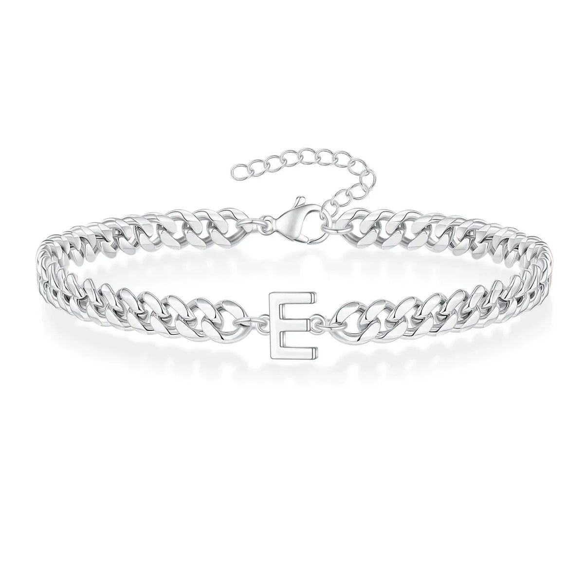 Couples Letter Initial Cuban Bracelet