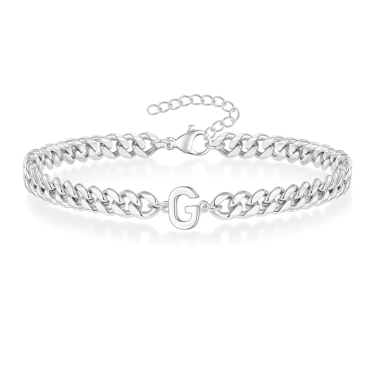 Couples Letter Initial Cuban Bracelet