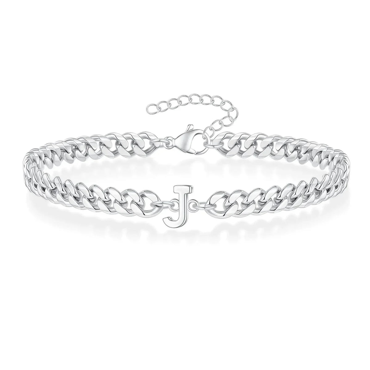 Couples Letter Initial Cuban Bracelet