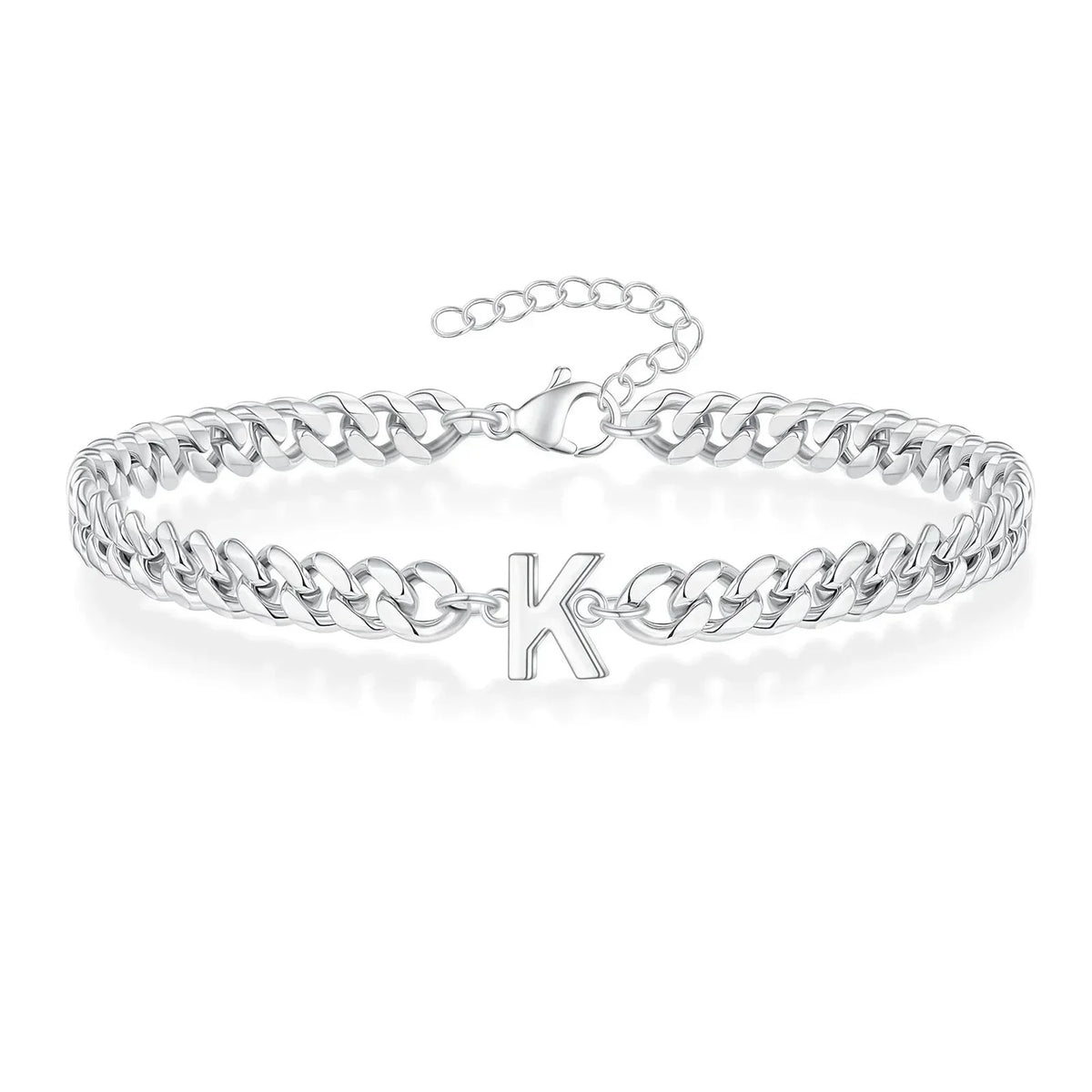 Couples Letter Initial Cuban Bracelet