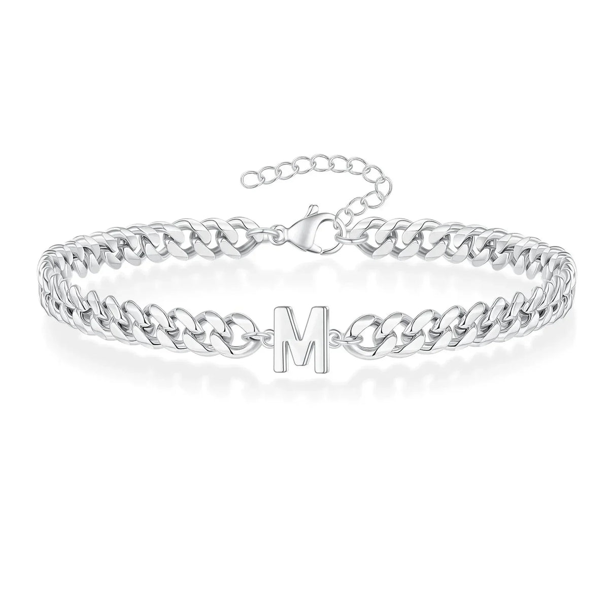 Couples Letter Initial Cuban Bracelet