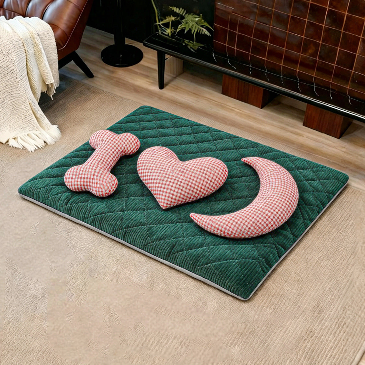 Cozy bamboo cat bed with washable cushion