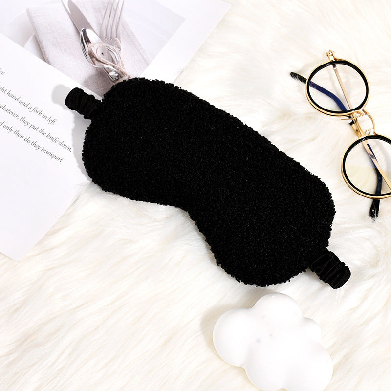 Cozy Teddy Fleece Sleep Mask with Adjustable Satin Band