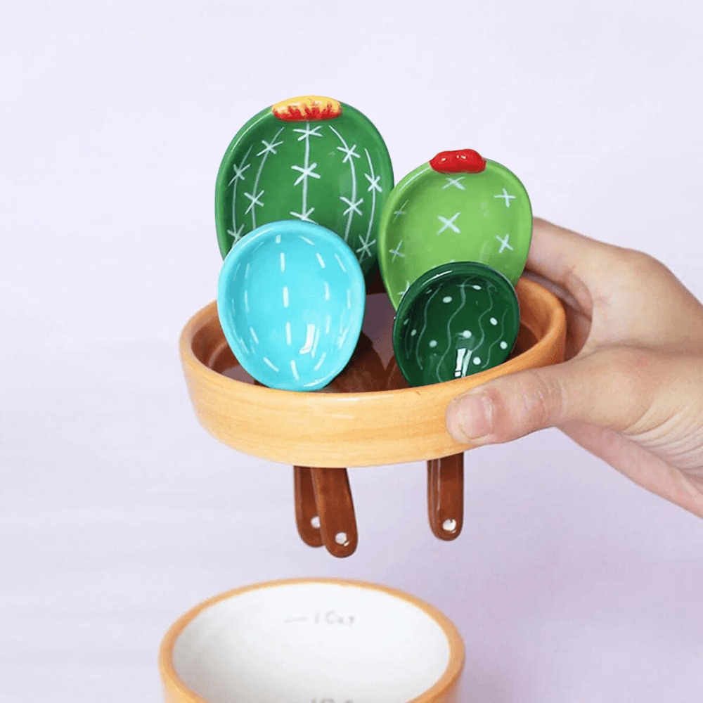 Creative cactus measuring spoon set – 4-piece nesting spoons