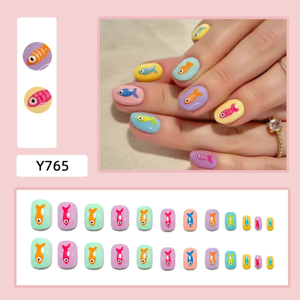 Creative Fish Design Press-On Nails