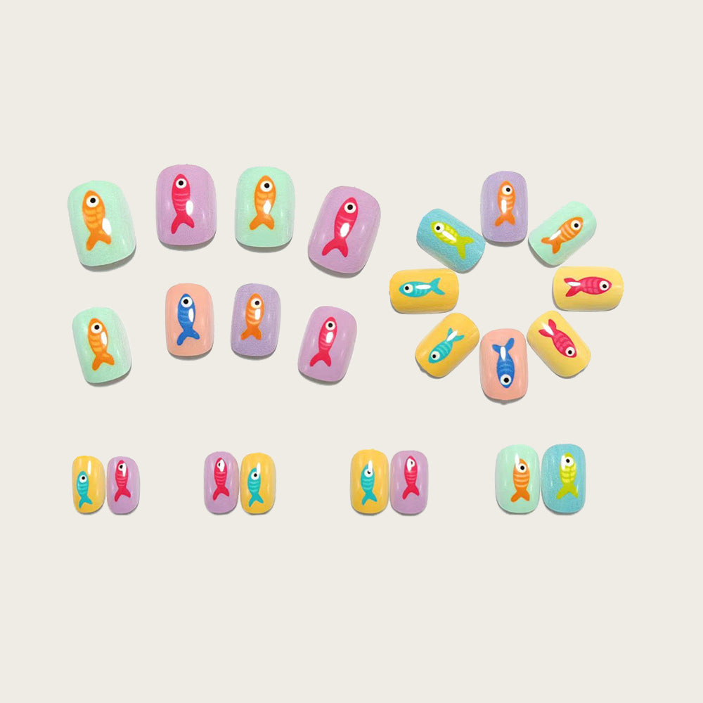 Creative Fish Design Press-On Nails