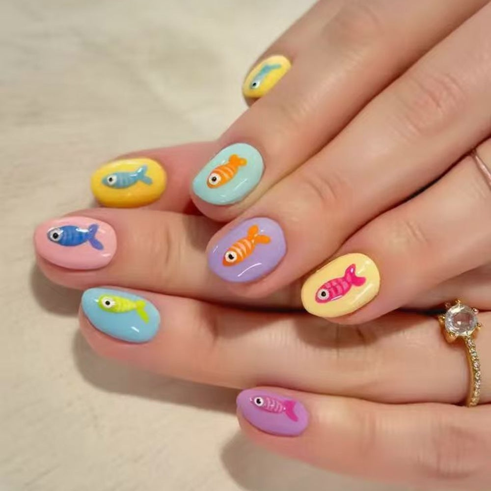 Creative Fish Design Press-On Nails