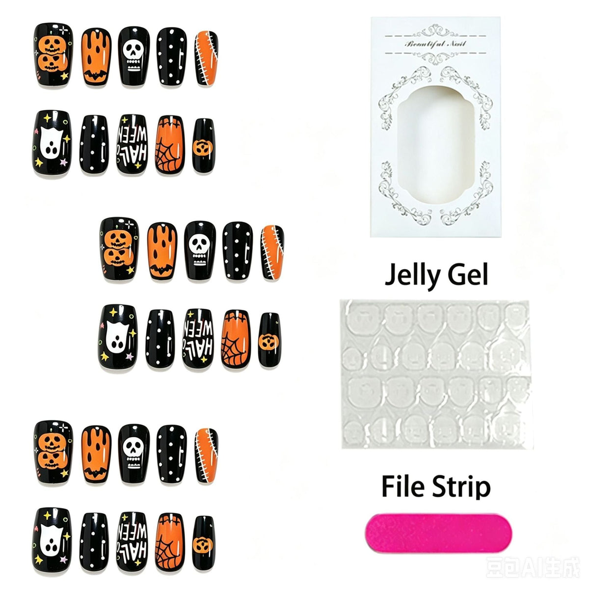 Creative Halloween Nail Design Set