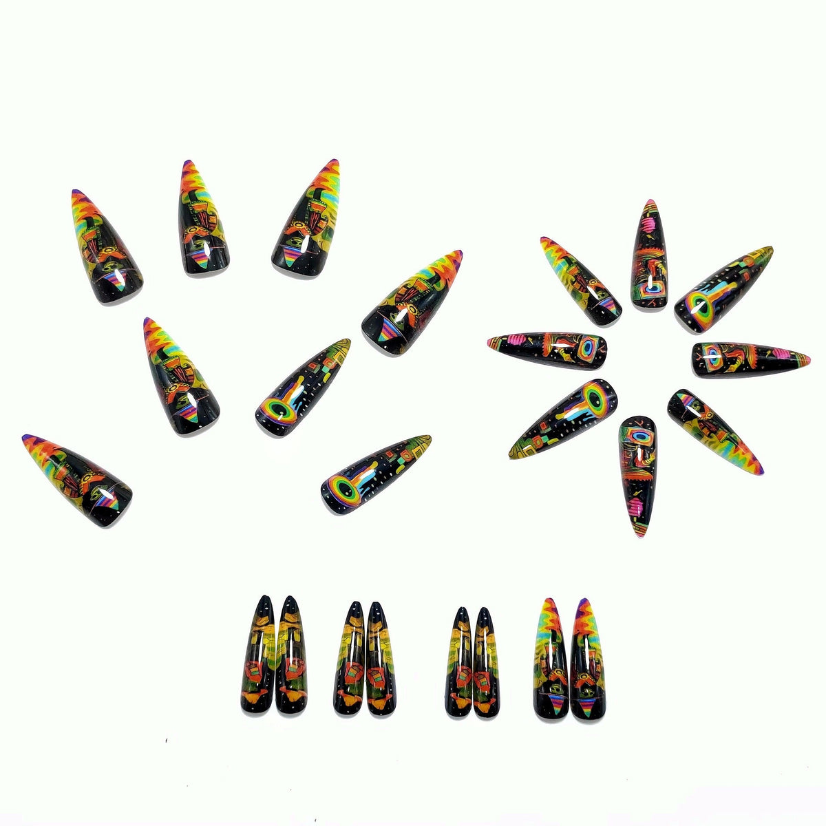 Creative Tropical Motif Press-On Nails