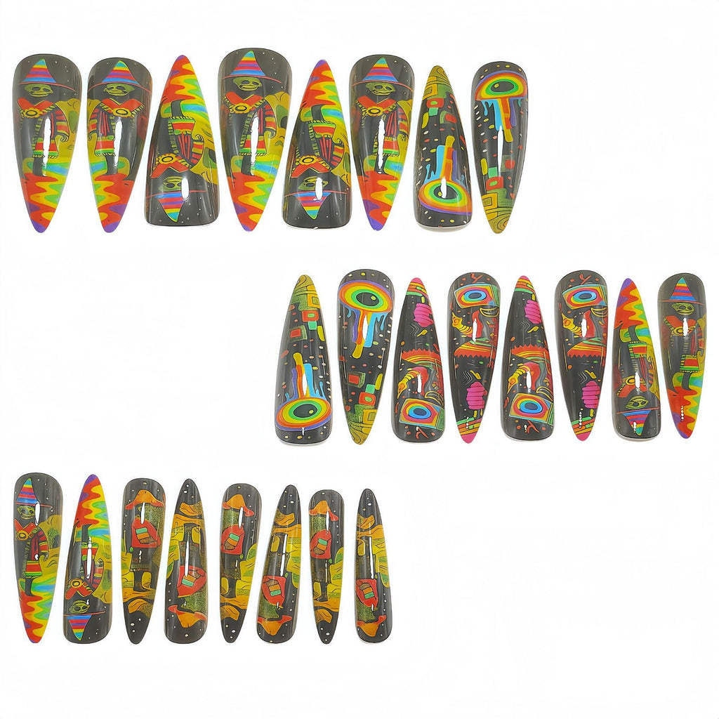 Creative Tropical Motif Press-On Nails