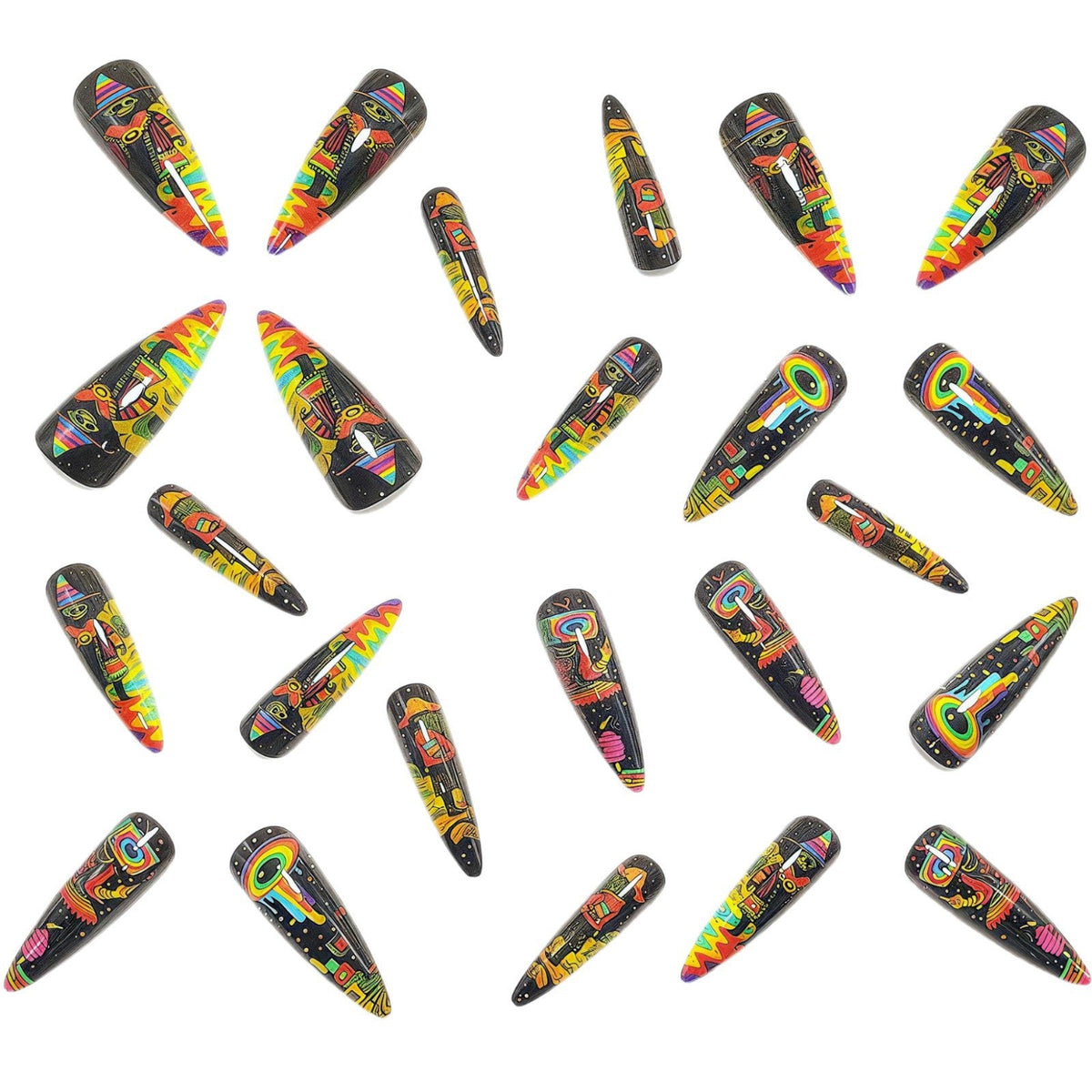 Creative Tropical Motif Press-On Nails