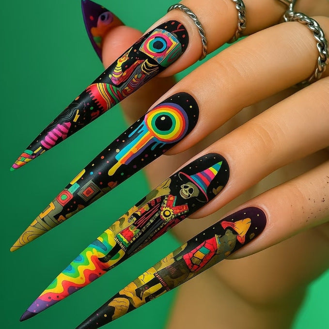 Creative Tropical Motif Press-On Nails