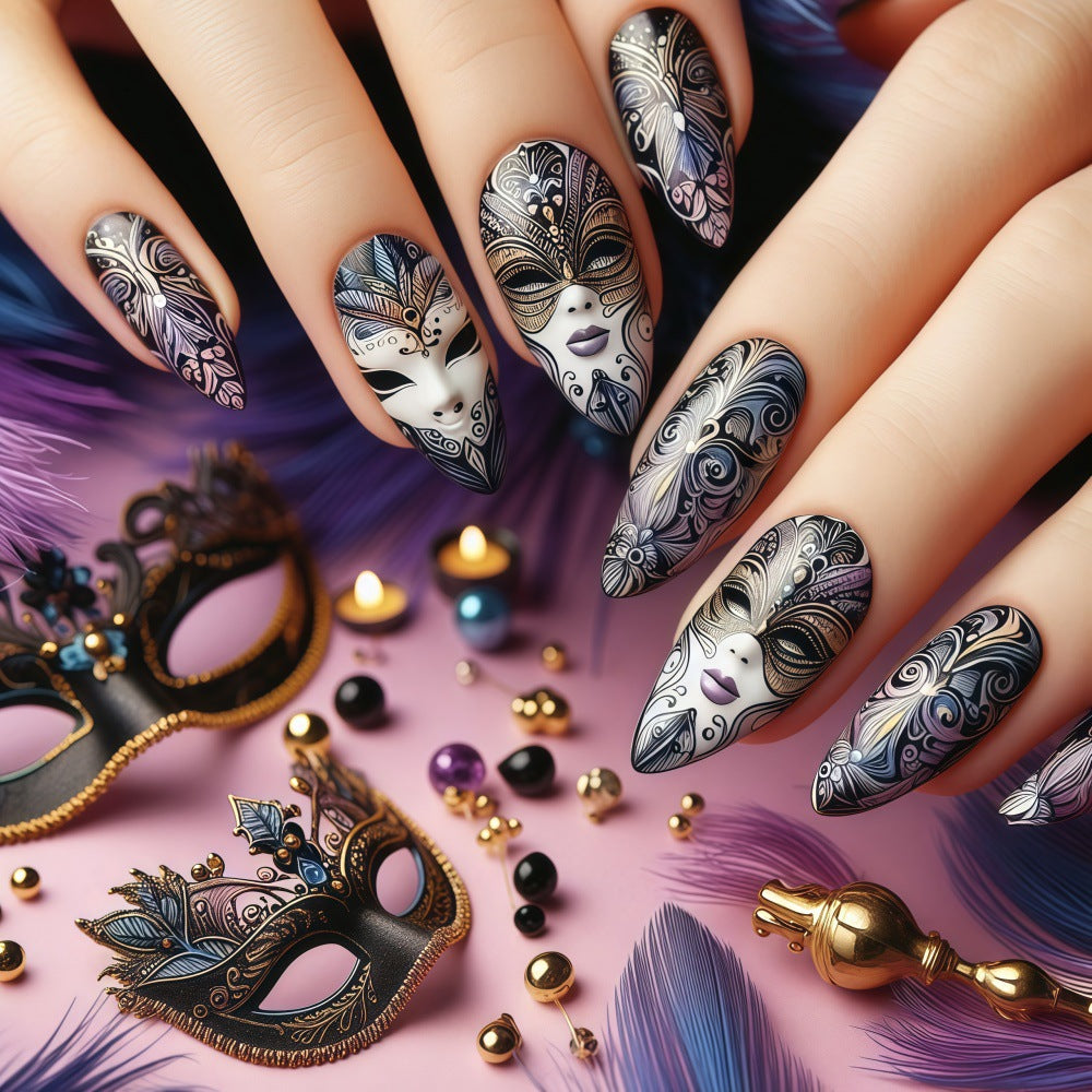 Creatively designed press-on nails