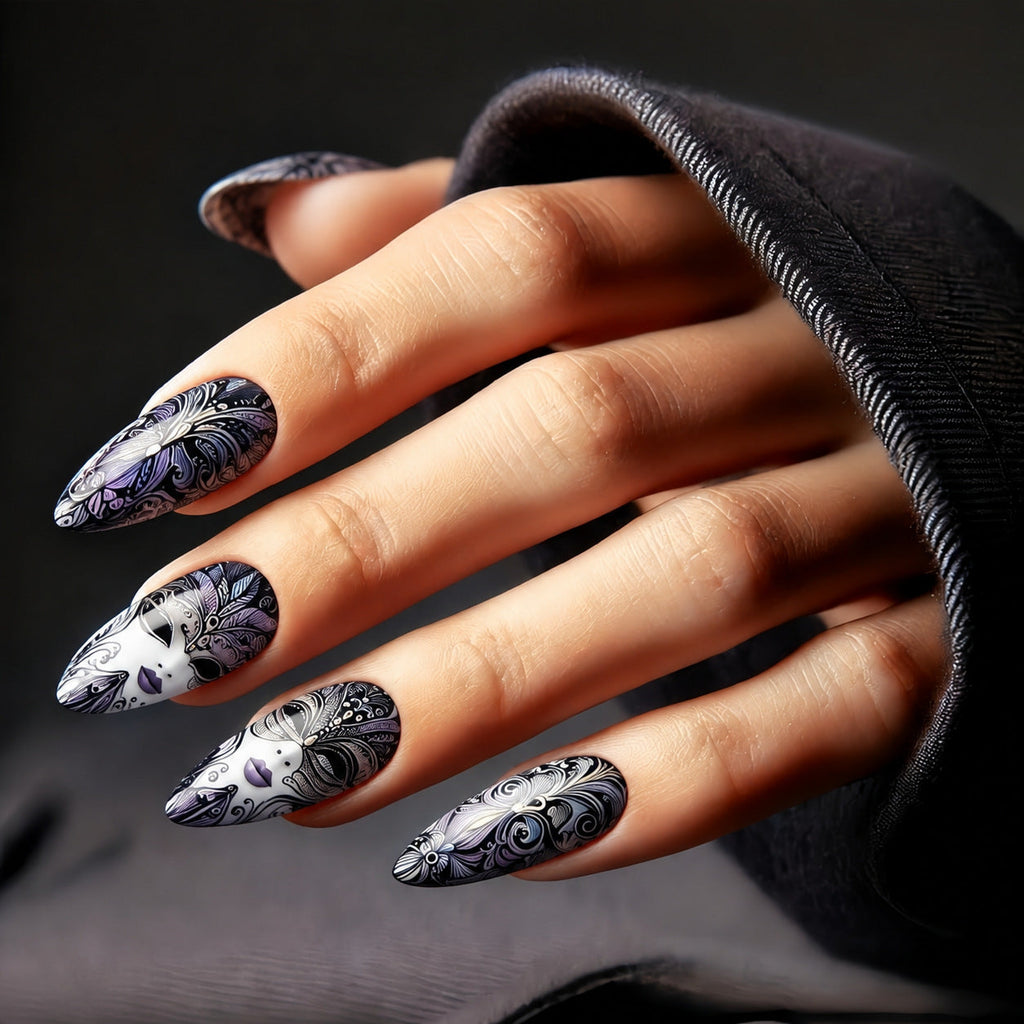 Creatively designed press-on nails