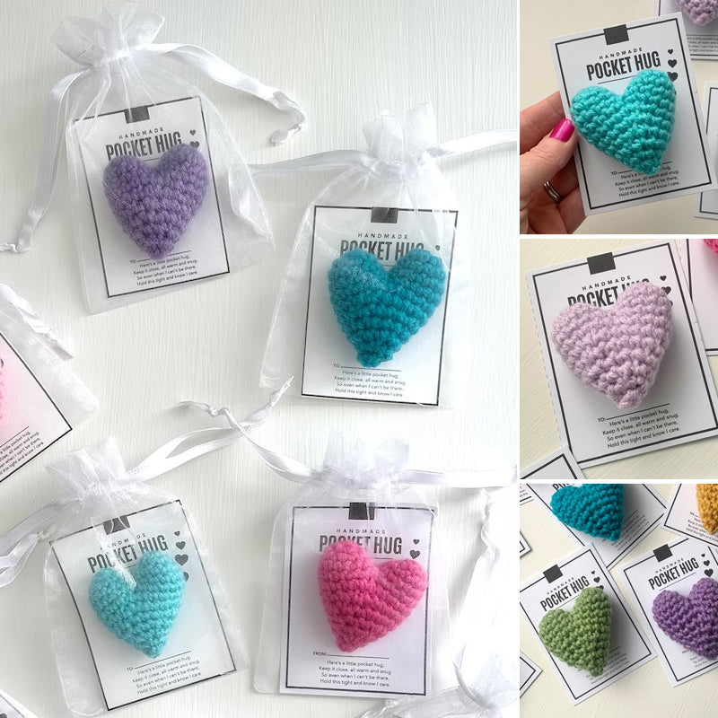 Crocheted Heart Pocket Hug – Handmade Small Gift