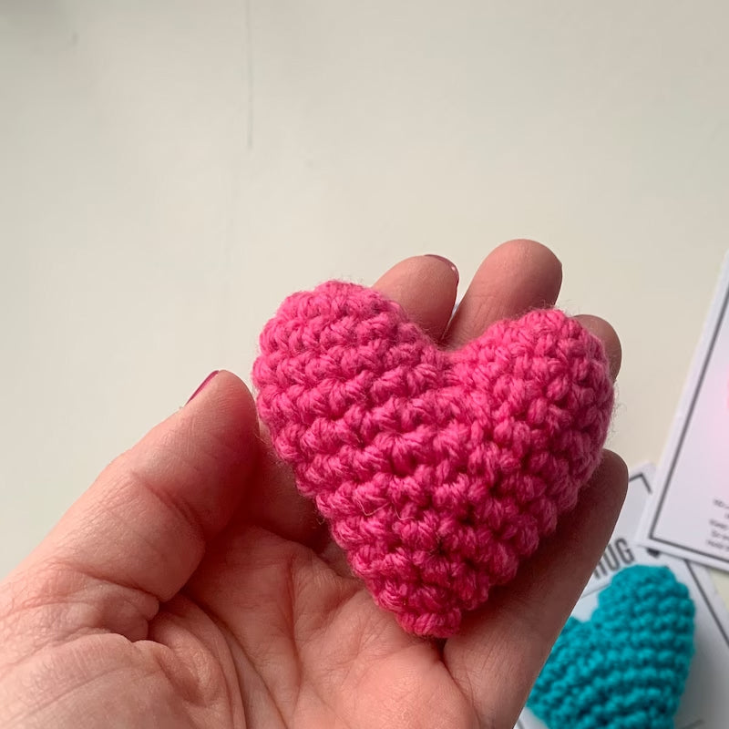 Crocheted Heart Pocket Hug – Handmade Small Gift