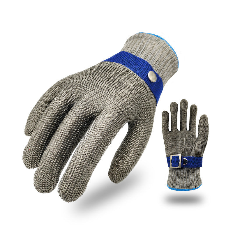 Cut-Resistant Protective Glove with Adjustable Webbing Wrist Strap