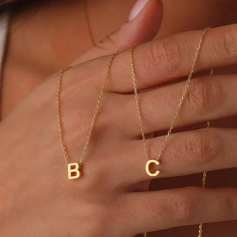 Dainty Minimal Letter Initial Necklace