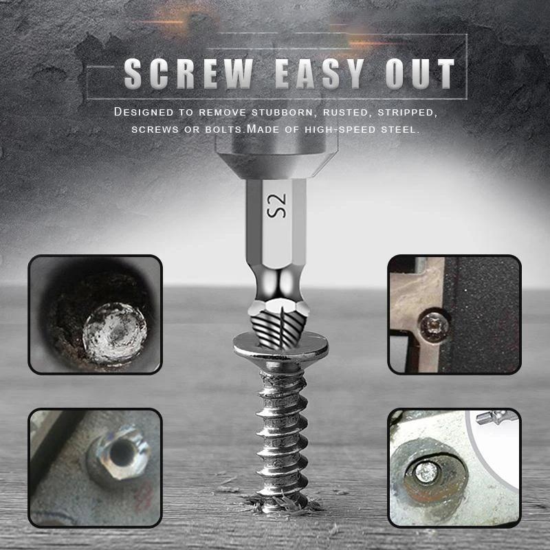 Damaged Screw Extractor Set – Heavy-Duty HSS Steel