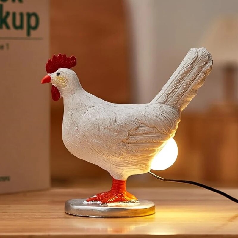 Decorative Chicken Table Lamp with Soft LED Light