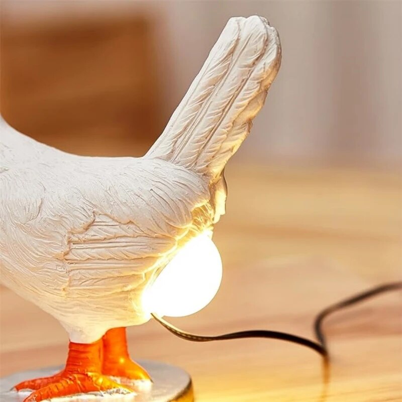 Decorative Chicken Table Lamp with Soft LED Light