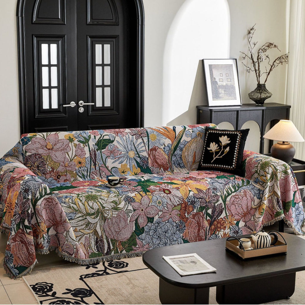Decorative Couch Cover with Fringed Edges