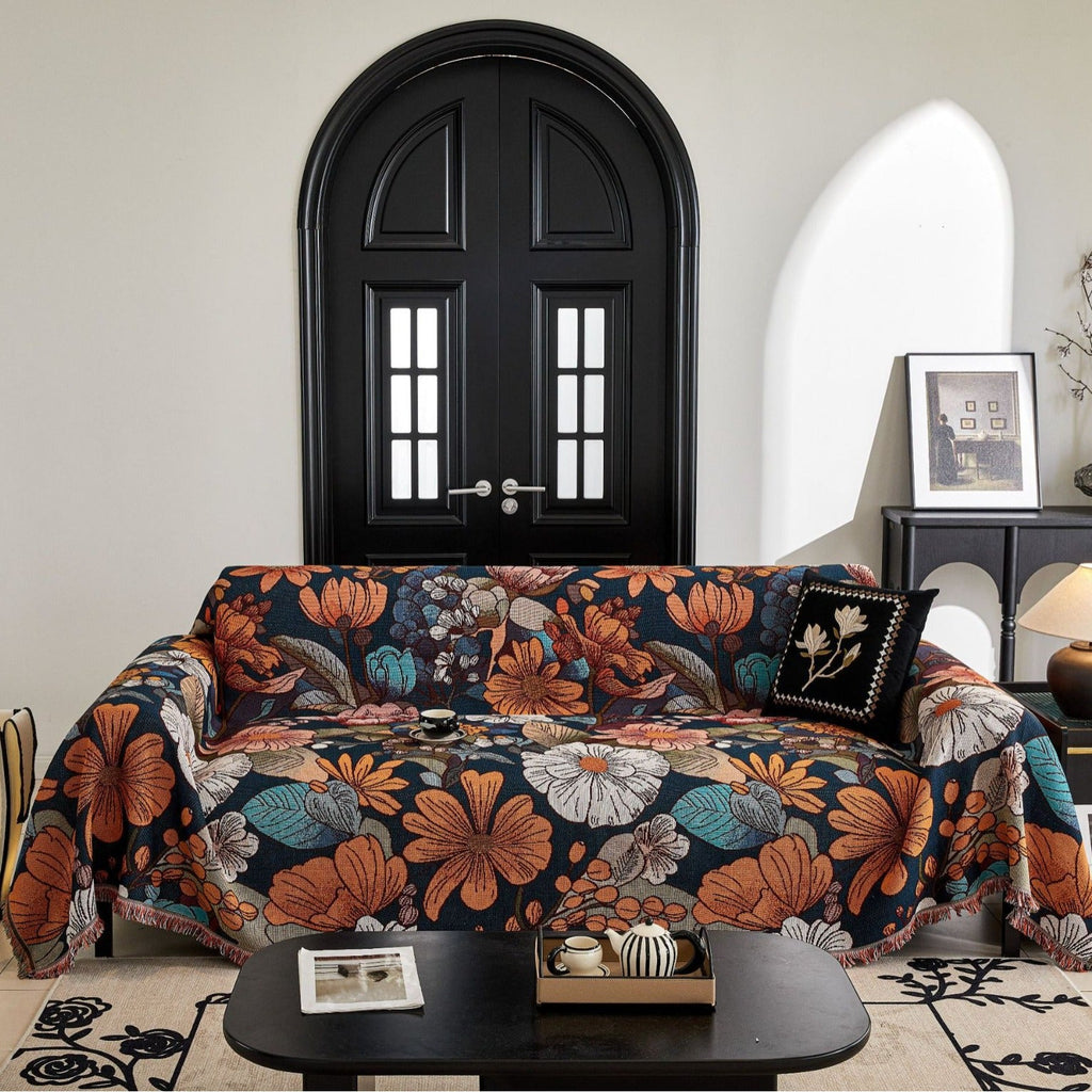 Decorative Couch Cover with Fringed Edges