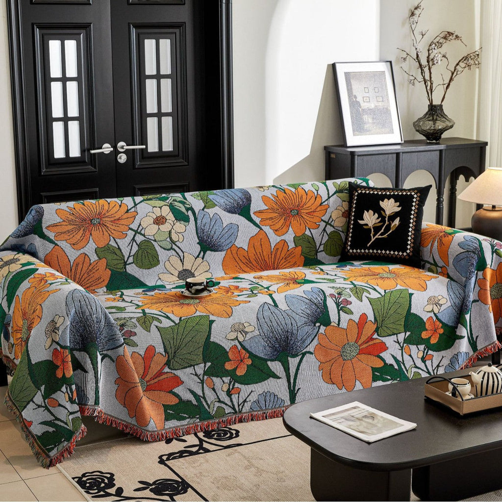 Decorative Couch Cover with Fringed Edges
