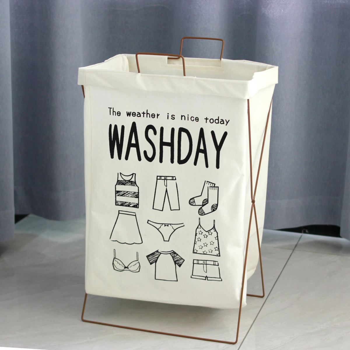 Decorative Laundry Basket with Inspiring Quotes