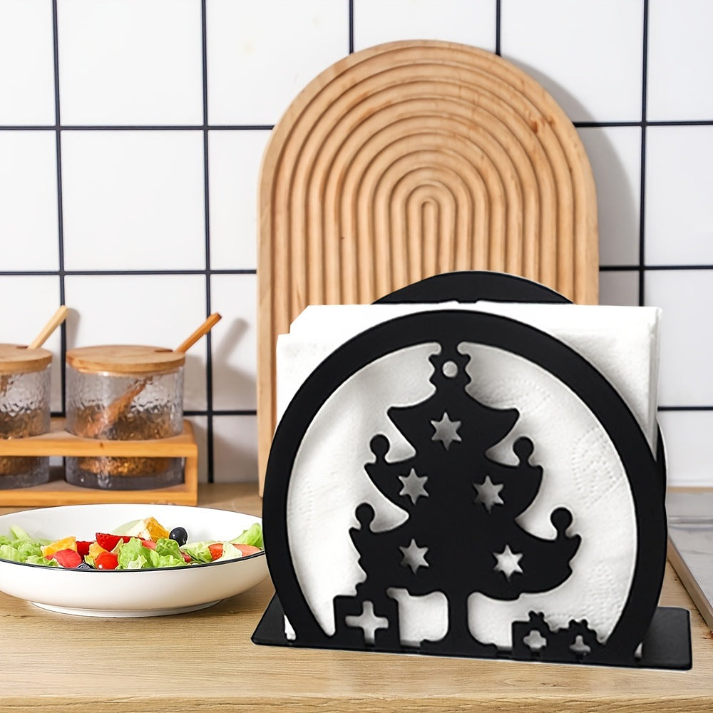 Decorative Metal Christmas Tree with Cut-Out Design